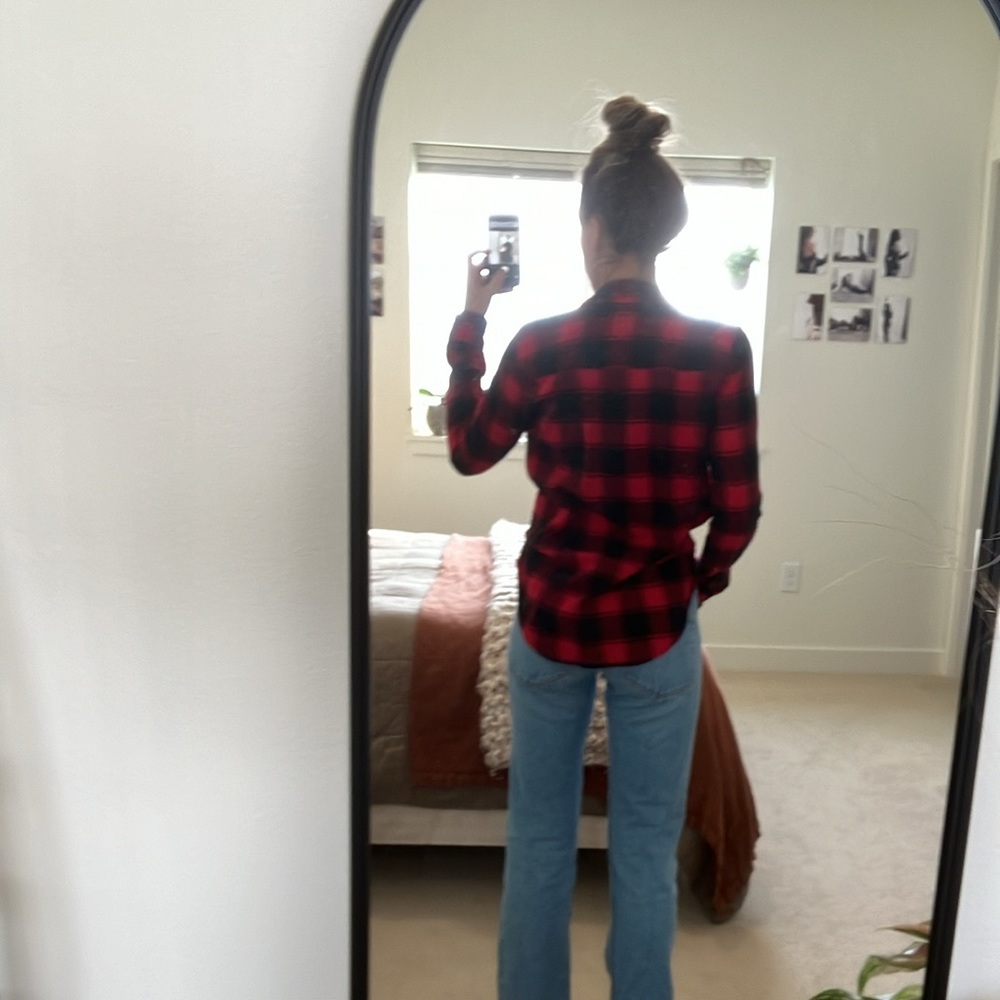 Abercrombie And Fitch Black And Red Button Down F… - image 4